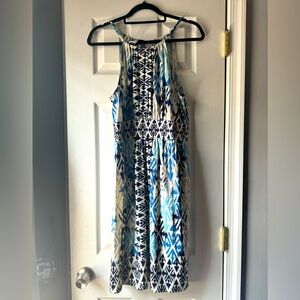 Blue and white summer dress
